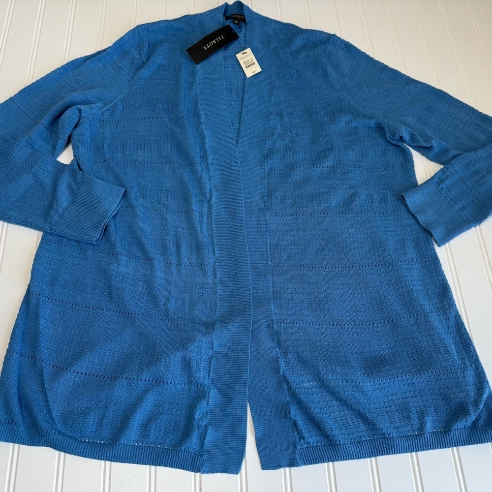 Talbots Sweater Women 1XP IPetite Plus Open Front Cardigan Sweater NEW 783